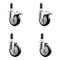 Service Caster 4 Inch 316SS Black Poly Swivel 1-1/8 Inch Expanding Stem Caster Lock Brake, 2PK SS316TTLEX20S414-PPUB-BLK-2-S-2-118 - alternate 4